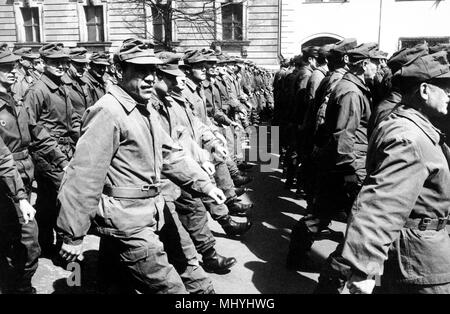 La Germania est, Berlino, parata militare, dei lavoratori milizia, 1962 Foto Stock