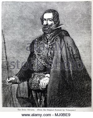 Il Duca di Olivarez 1587 - 1645, era un regio spagnolo favorito di Filippo IV e il ministro, antichi illustrazione fron circa 1880 Foto Stock