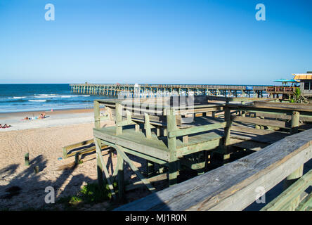 Molo di Flagler Beach, Florida USA Foto Stock