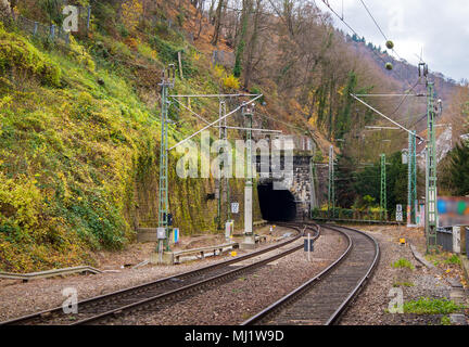Galleria ferroviaria in Heidelberg, Deutsche Bahn - Germania Foto Stock