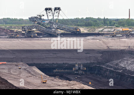 Soft del carbone a cielo aperto in data mining Lusazia, Germania Foto Stock