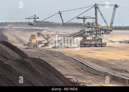 Soft del carbone a cielo aperto in data mining Lusazia, Germania Foto Stock