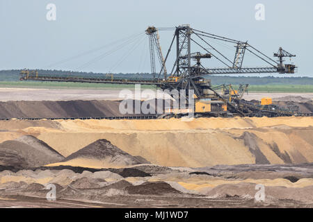 Soft del carbone a cielo aperto in data mining Lusazia, Germania Foto Stock