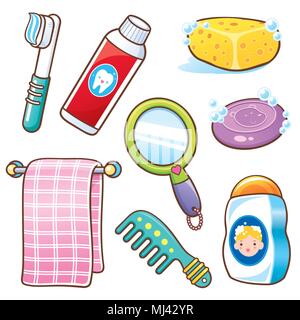 Illustrazione Vettoriale di Cartoon bagno element set Illustrazione Vettoriale