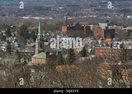 Arial shot della città di Utica, New York Foto Stock