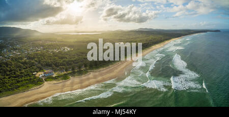 Antenna paesaggio panoramico di North Haven spiaggia, Nuovo Galles del Sud, Australia Foto Stock