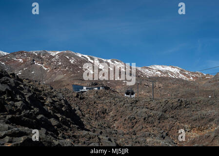 Whakapapa ski area, Nuova Zelanda 2018. Vista delle piste superiore in estate Foto Stock