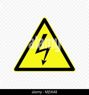 Alta tensione segnale di avvertimento. Simboli di pericolo. Illustrazione Vettoriale