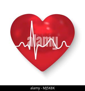 Impulso di heartbeat icona per applicazioni medicali Illustrazione Vettoriale