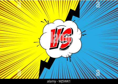 Versus. vs. lotta sfondi fumetti design di stile. Illustrazione Vettoriale. Illustrazione Vettoriale