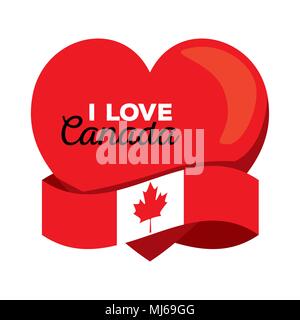 Canada bandiera a forma di cuore Illustrazione Vettoriale