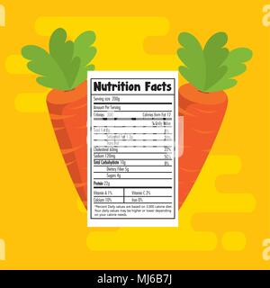 La carota con fatti di nutrizione Illustrazione Vettoriale