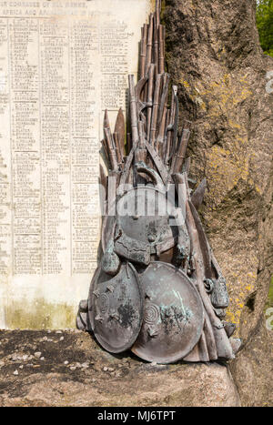Monumento memorial prima guerra boera, Sud Africa, seconda guerra Anglo-Afghan, Afghanistan 1877 - 1881, Royal reggimento di artiglieria, Larkhill, Wiltshire, en Foto Stock