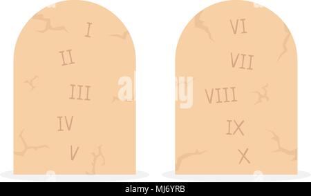 Due tavolette di pietra con dieci comandamenti Illustrazione Vettoriale