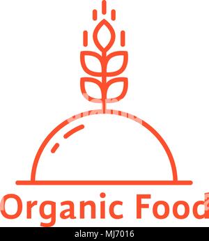 Piatto rosso come cibo organico logo Illustrazione Vettoriale
