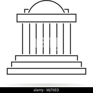Linea sottile colonnato greco con ombra Illustrazione Vettoriale