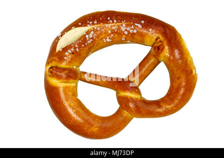 Tipico tedesco pretzel come tradizionalmente cotto della Baviera e della Svevia. Foto Stock