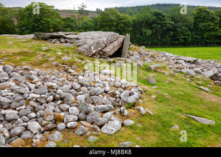 Il neolitico Sud Chambered Cairn a Nether Largie sito preistorico Kilmartin Glen vicino Kintyre, Argyll and Bute, Scotland, Regno Unito Foto Stock