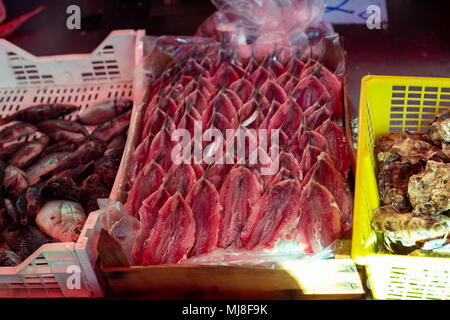 Mercato del Pesce, Palermo, Ballarò mercato, Sicilia, Italia Foto Stock