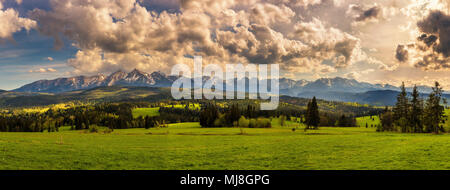 Panorama degli Alti Tatra in Polonia Foto Stock