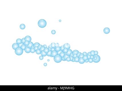 Schiuma di Cartoon, bubble isolati su sfondo bianco Illustrazione Vettoriale