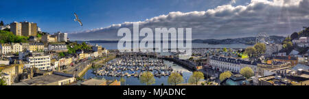 GB - DEVON: vista panoramica della città di Torquay e Harbour (immagine HDR) Foto Stock