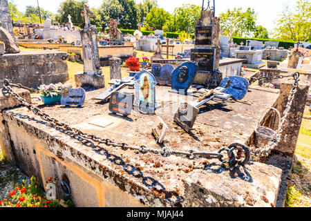 Cimitero rurale in Marquay, Perigord Noir, Francia Foto Stock