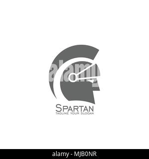 Sparta logo design, spartan casco concetto, icone vettoriali. Illustrazione Vettoriale