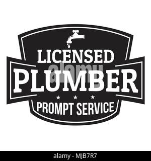 Licenza plumber grunge timbro di gomma su sfondo bianco, illustrazione vettoriale Illustrazione Vettoriale