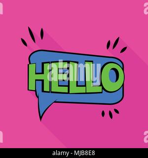 Ciao icona, pop art style Illustrazione Vettoriale