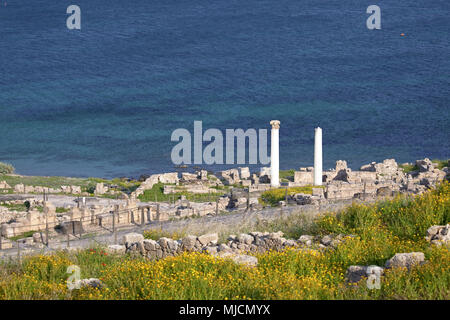 L'Italia, Sardegna, West Coast, Oristano, penisola del Sinis, San Giovanni di Sinis, Capo San Marco, Tharros, Foto Stock