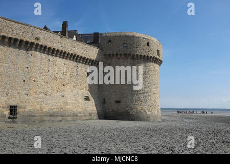 Mont Saint Michel parete Foto Stock