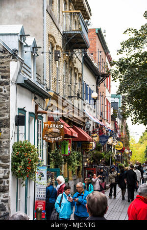 Città Vecchia con la Rue du Petit-Champlain nella città di Québec Foto Stock