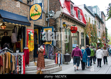 Città Vecchia con la Rue du Petit-Champlain nella città di Québec Foto Stock