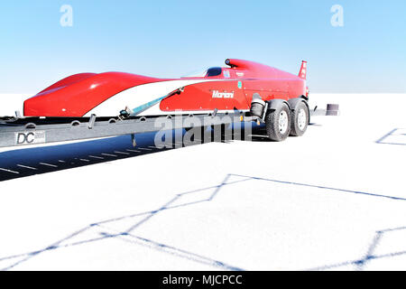 L'auto-costruito auto racing, Bonneville Speed Week, fantastica Salt Lake, Utah, Stati Uniti d'America Foto Stock