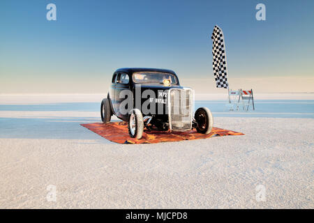 L'auto-costruito auto racing, Bonneville Speed Week, fantastica Salt Lake, Utah, USA Foto Stock