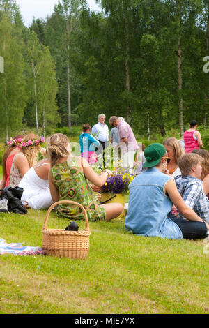 La festa di mezza estate in Svezia Foto Stock