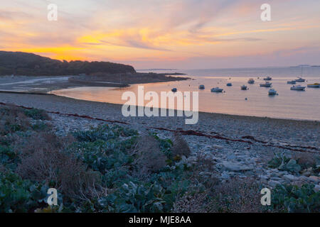 Baia di Trélévern a Cote de Rosa di granito Foto Stock