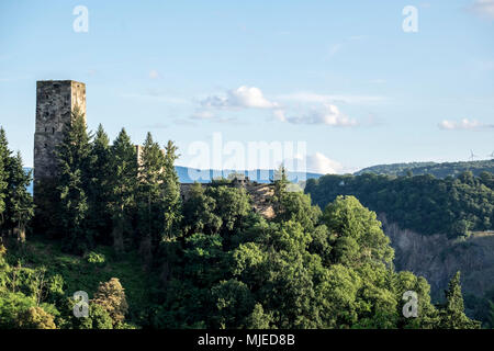 Il castello di Gutenfels, Kaub, Renania-Palatinato, Germania, Europa Foto Stock