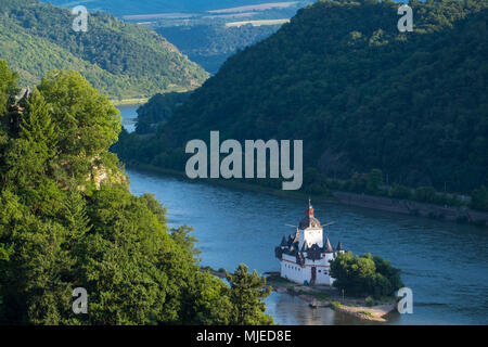 Burg castello Pfalzgrafenstein Kaub in am Rhein, Renania-Palatinato, Germania, Europa Foto Stock