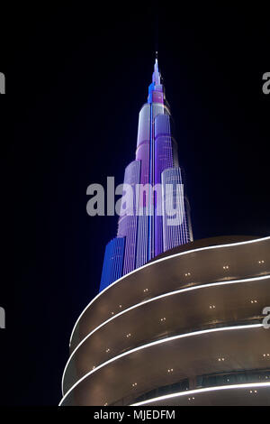 Dubai Burj Khalifa lasershow Foto Stock