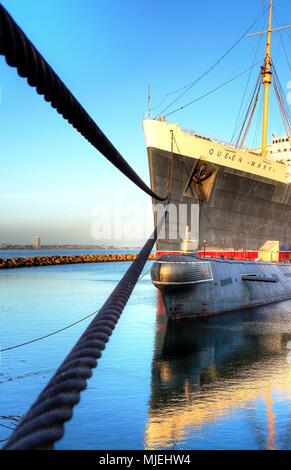 Queen Mary a Long Beach Foto Stock