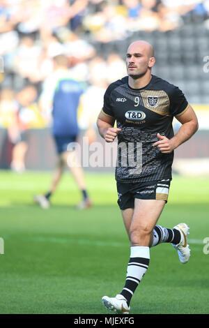 Hull, Regno Unito. 05 maggio 2018, KCOM Stadium, Hull, Inghilterra; Betfred Super League Rugby Round 14 Hull FC v Castleford Tigers ; Danny Houghton di Hull FC Credito: News immagini /Alamy Live News Foto Stock