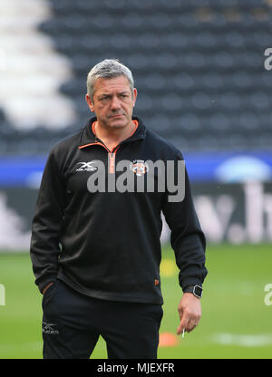 Hull, Regno Unito. 05 maggio 2018, KCOM Stadium, Hull, Inghilterra; Betfred Super League Rugby Round 14 Hull FC v Castleford Tigers ; Darryl Powell Castleford Tigers coach Credit: News immagini /Alamy Live News Foto Stock