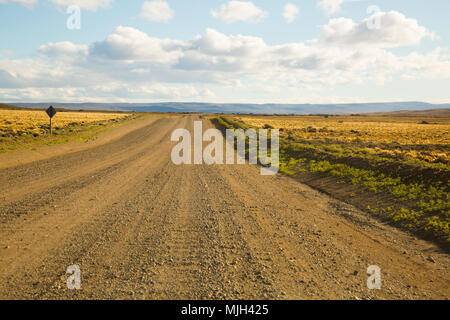 Natura e vedute delle Pampas della Patagonia nella soleggiata giornata estiva, Argentina, Sud America Foto Stock