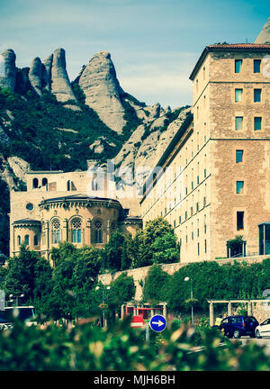 Monastero di Montserrat in primavera. Barcellona Catalogna Foto Stock