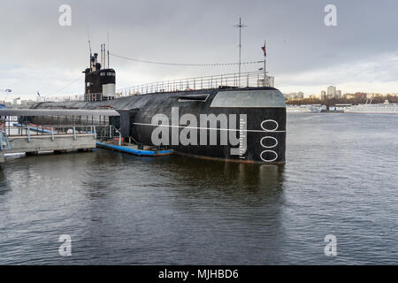 Mosca, Russia - 27 Aprile 2018: sommergibile B-396 nel museo della marina a nord del parco Tushino Foto Stock