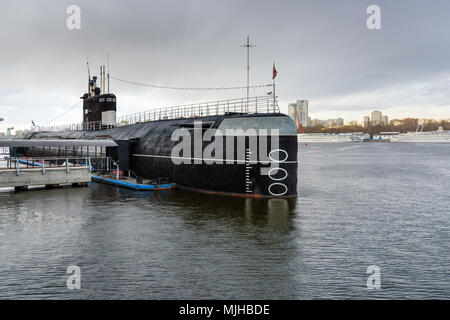 Mosca, Russia - 27 Aprile 2018: sommergibile B-396 nel museo della marina a nord del parco Tushino Foto Stock