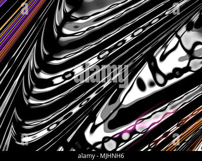 Abstract fractal futuristico sfondo scuro con forme ondulate Foto Stock