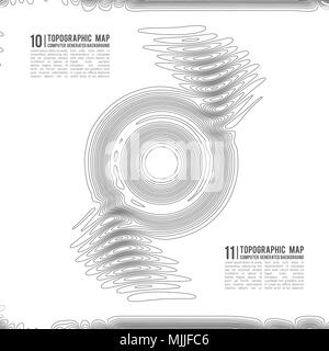 Mappa topografica di sfondo di contorno. Mappa topo con elevazione. Mappa di contorno di vettore. Mondo geografico topografia griglia mappa abstract illustrazione vettoriale . Illustrazione Vettoriale